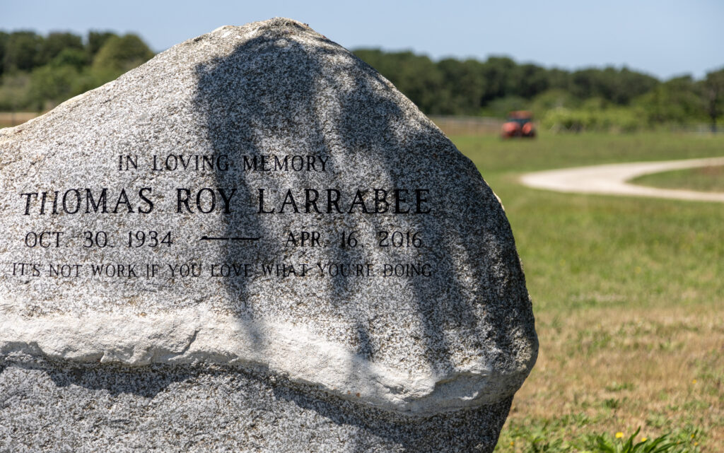 Memorial rock at My Grandfather's Farm