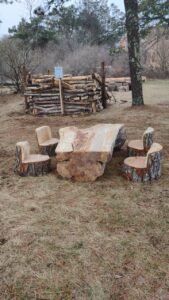 Nature Play Area benches and table